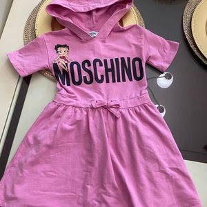 Authentic Moschino Girls Hooded dress sz4T